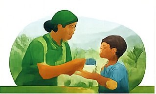 Illustration representing malaria prevention for children