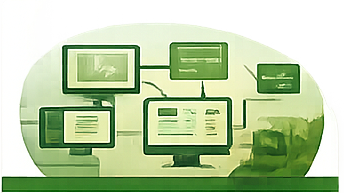 Illustration representing digital health systems and connected facilities